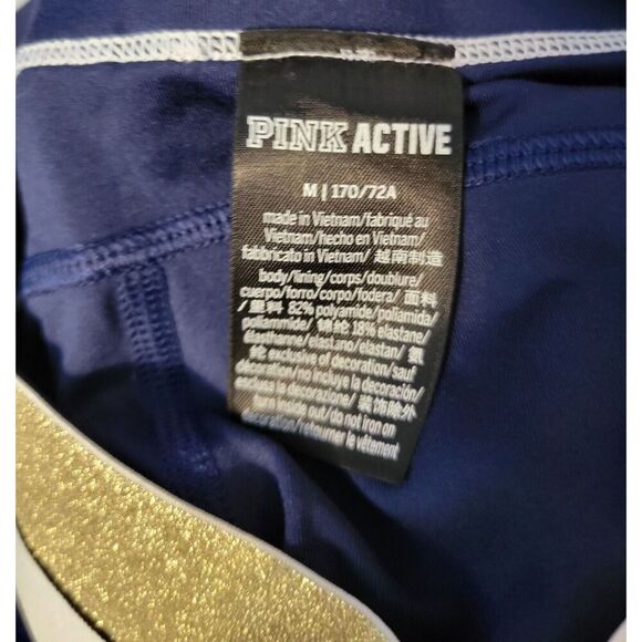 Victoria's Secret Pink Active Leggings size Medium Navy Gold Nwot Athlesure Blue - Picture 9 of 9